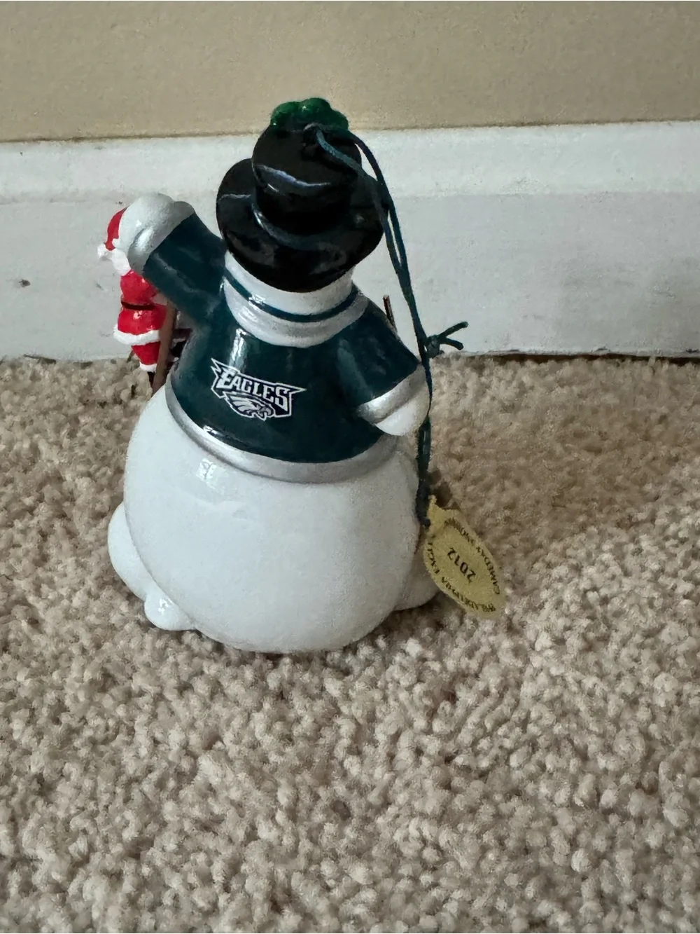 Philadelphia Eagles Danbury Mint Game Day Snowman 2012 Ornament w Box